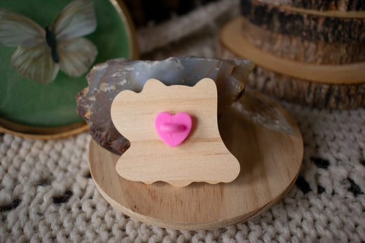 Ghost Cat Wooden Pin