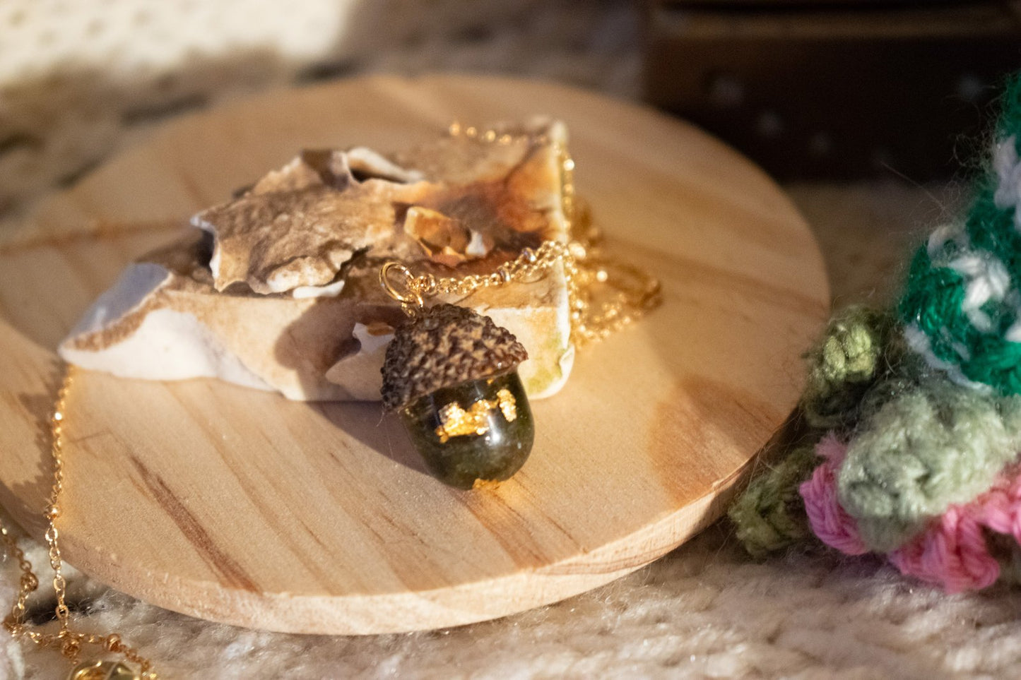 Acorn + Moss Necklace
