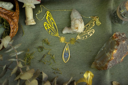 Gold Fairy Wings Necklace