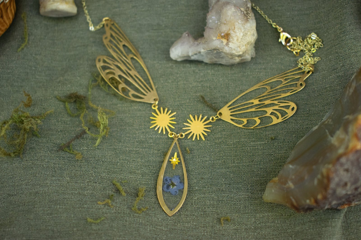 Gold Fairy Wings Necklace