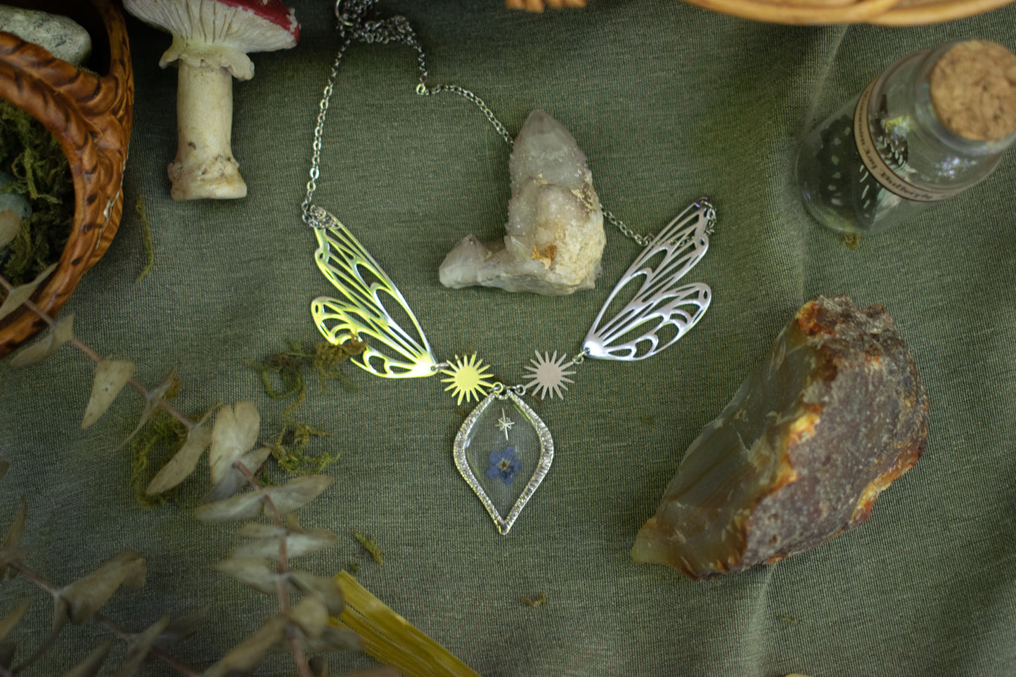 Gold Fairy Wings Necklace