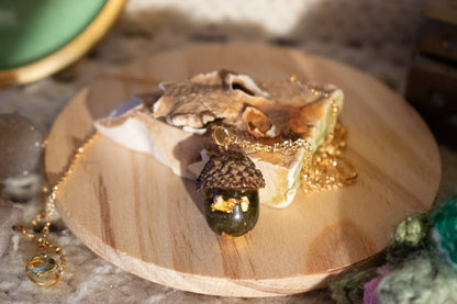 Acorn + Moss Earrings Necklace Set