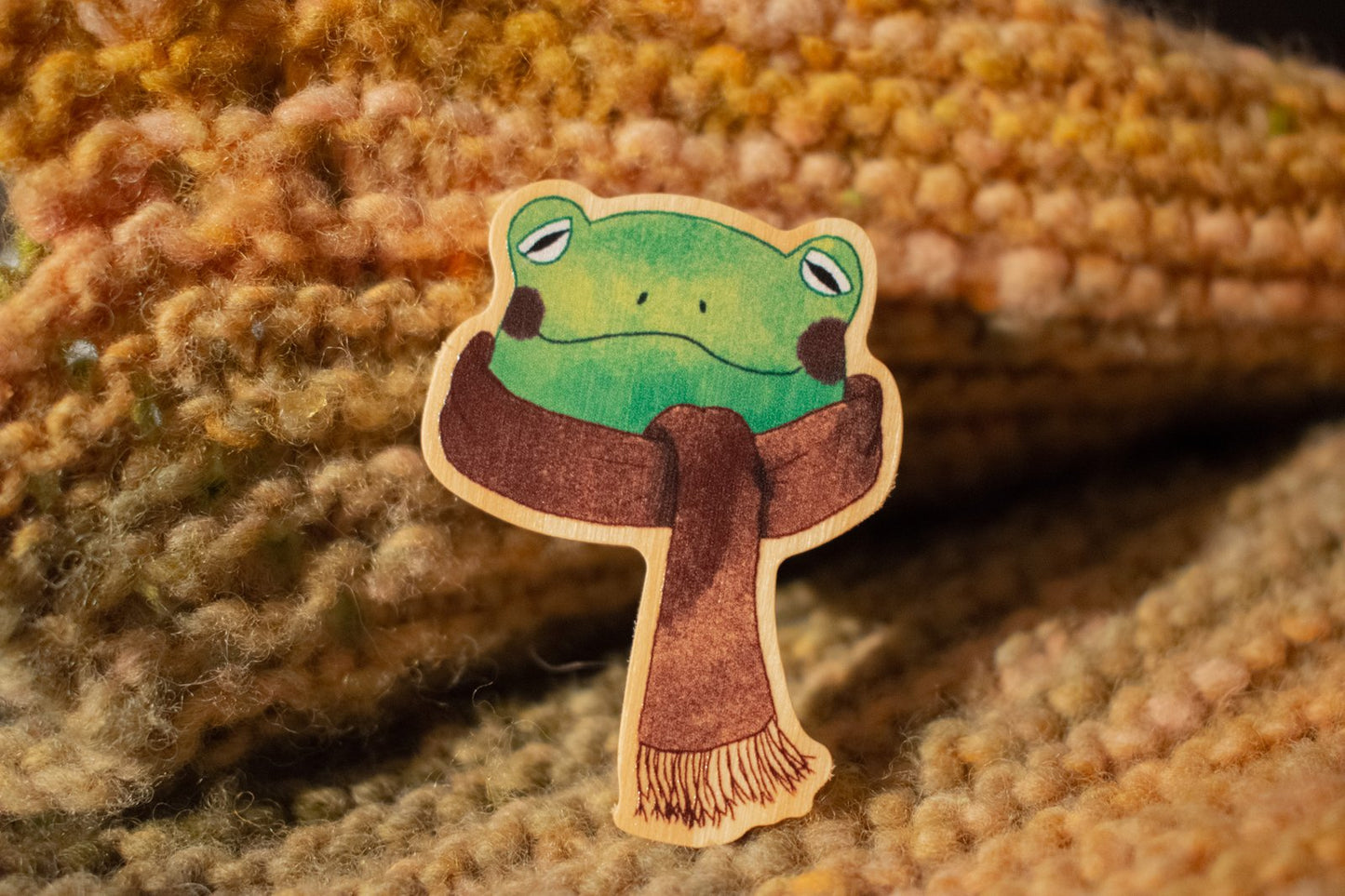 Walter the Frog Wooden Pin