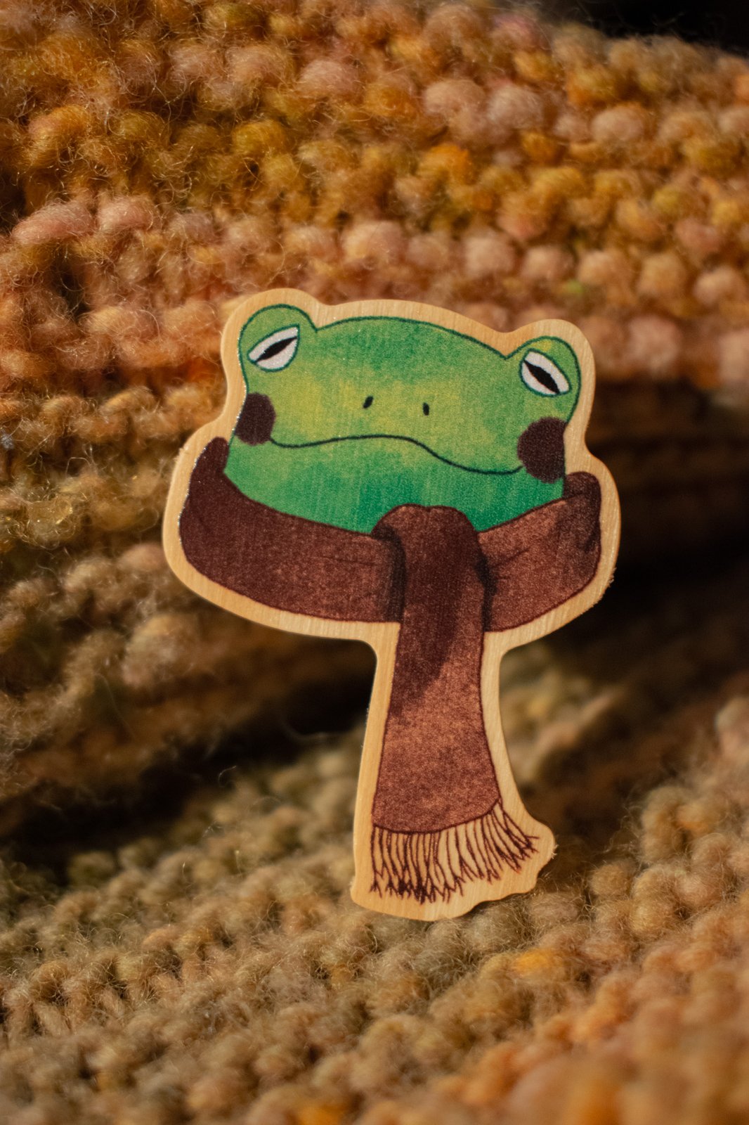 Walter the Frog Wooden Pin